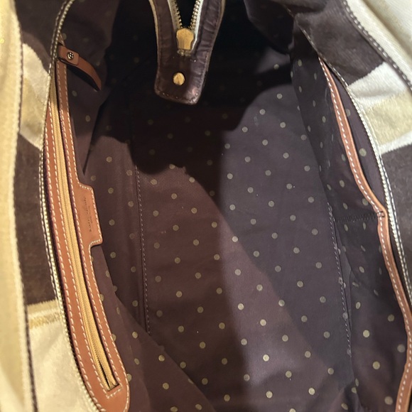 Kate Spade Stevie Brown And Beige Nylon Patent Trim Bag Tote, - Picture 3 of 10
